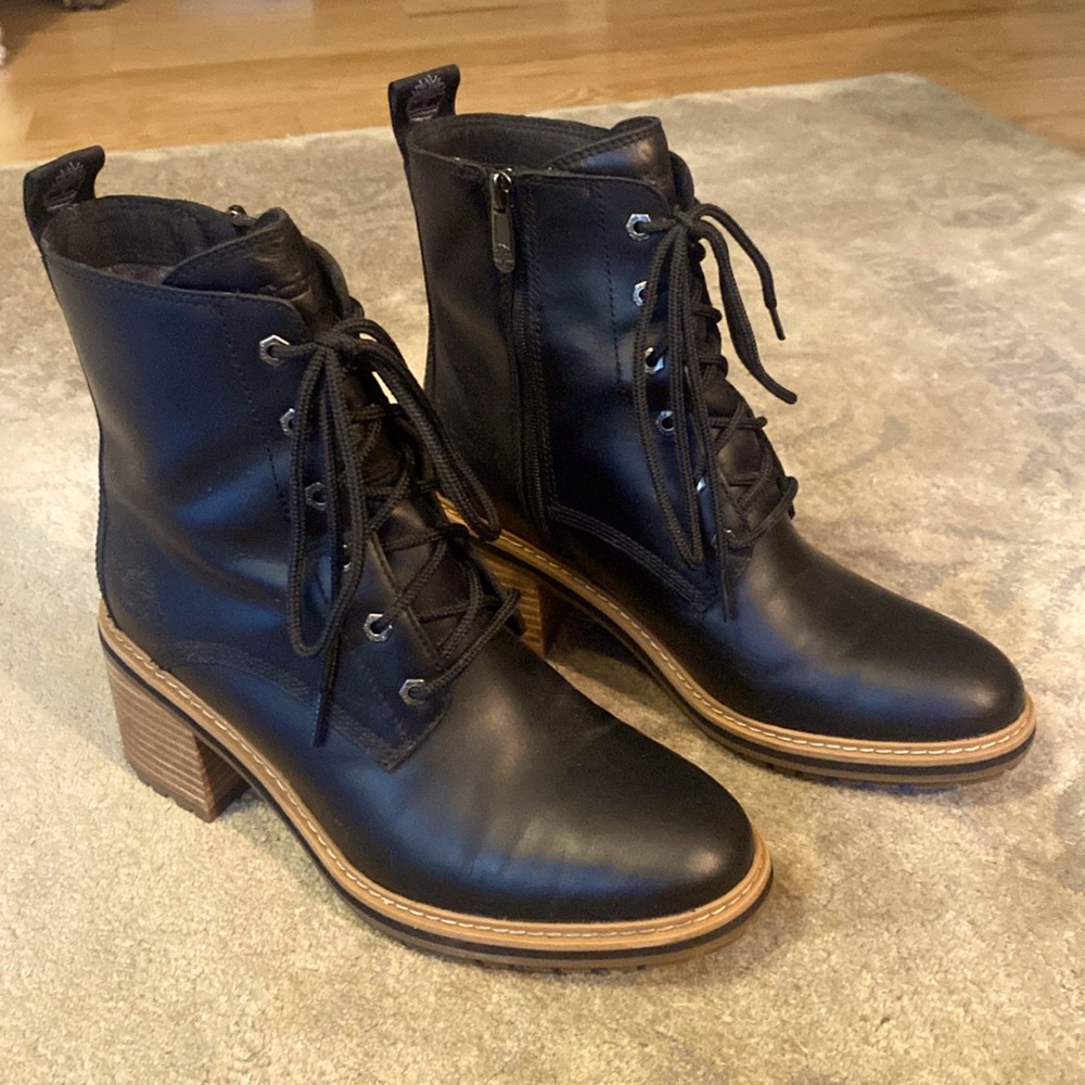 Timberland Sienna High Women’s Waterproof Black Leather Boots, Size 8